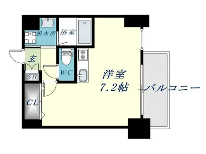 フォーリアライズ大阪エレナ(ワンルーム/2階)の間取り写真