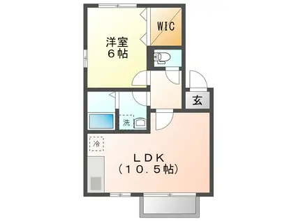 MAISON K.HII(1LDK/1階)の間取り写真