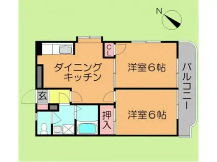 ファミールサンワ(2DK/2階)の間取り写真