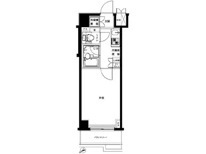ルーブル東武練馬(1K/2階)の間取り写真
