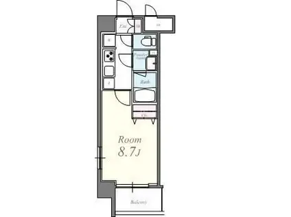 ル マノアール(1K/8階)の間取り写真