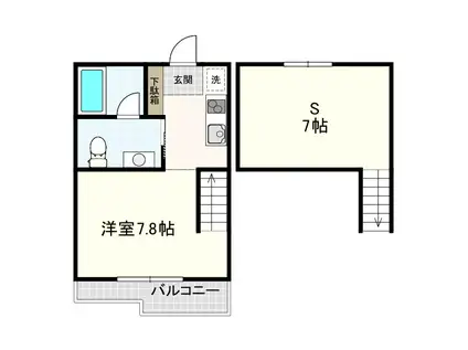 メゾン アズール(1SK/1階)の間取り写真