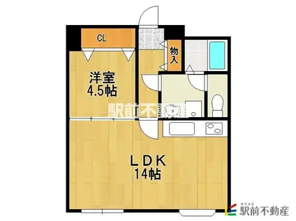 ハートランド21(1LDK/3階)の間取り写真