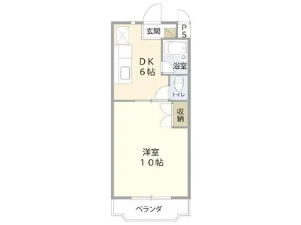 マンションレインボー(1DK/1階)の間取り写真