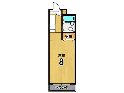 プリオールメゾンAOKI(ワンルーム/2階)の間取り写真