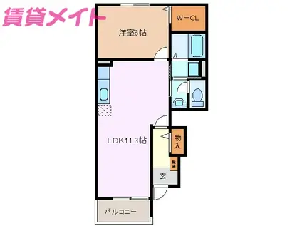 PETIT ANGE II(1LDK/1階)の間取り写真