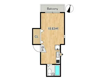 ハウス小手指(ワンルーム/3階)の間取り写真