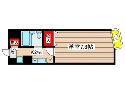 シティー・ヴィラ・ウエダ(1K/6階)の間取り写真