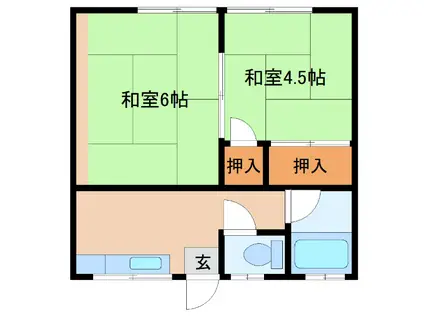 リーベル(2DK/1階)の間取り写真