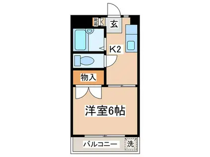 コーポ上山(1K/2階)の間取り写真