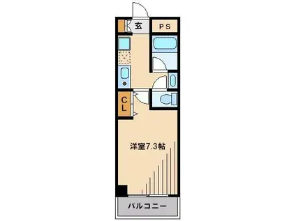 リヴェールパルテノ(1K/5階)の間取り写真