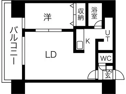 エッジウォーターテラス(1LDK/5階)の間取り写真