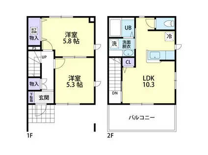 SAKURA PALACEB(2LDK/1階)の間取り写真