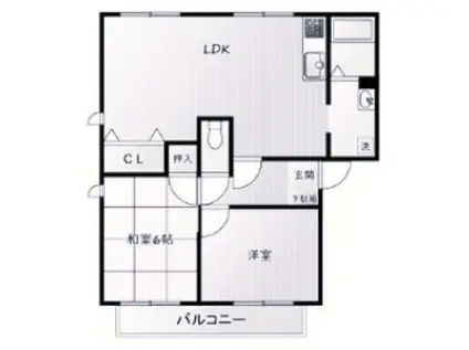 フレグランス南落合IIIB(2LDK/2階)の間取り写真