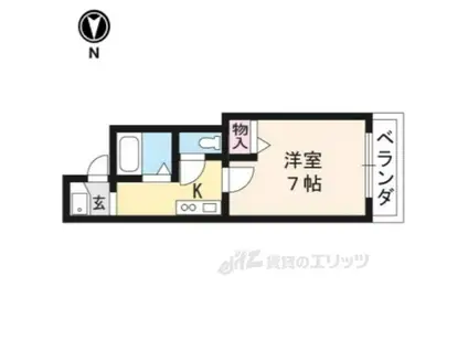 ブロッサム大徳寺(1K/3階)の間取り写真