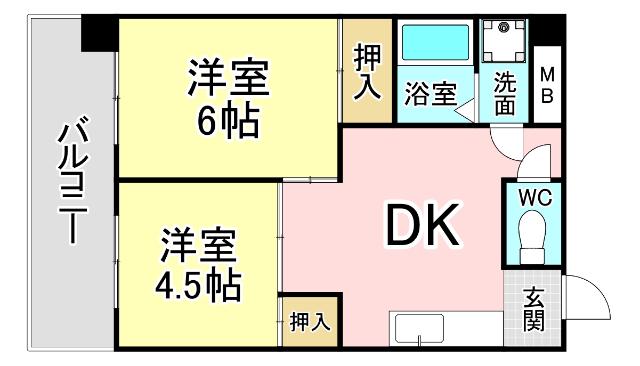 アグリード馬借(2DK/3階)の間取り写真
