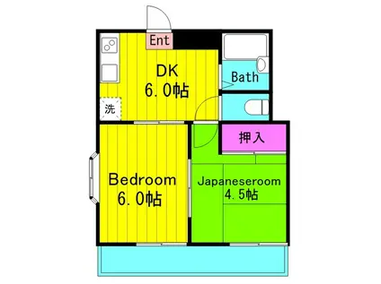 フォレストサイドコート(2DK/3階)の間取り写真