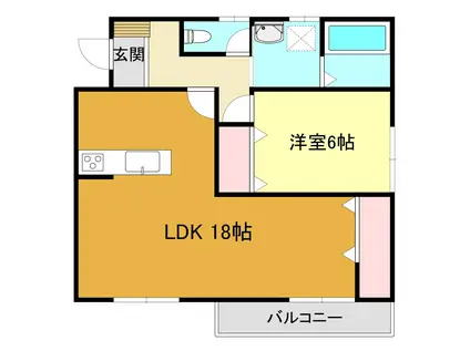 モアコンフォート C(1LDK/2階)の間取り写真