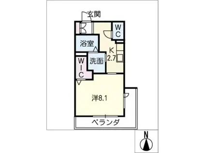 LYRIC池下(1K/2階)の間取り写真