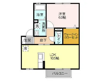 パルモアI・II(1LDK/2階)の間取り写真