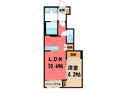 ピノ リブロ(1LDK/1階)の間取り写真