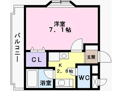 メゾンムカイ(1K/1階)の間取り写真