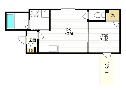 F NORMALIS SEAM(1DK/4階)の間取り写真