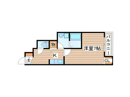 BEFAIN長町南(1K/1階)の間取り写真