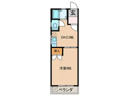 コーポ小沢(1DK/3階)の間取り写真