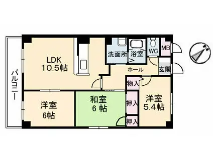 エスポワール21(3LDK/2階)の間取り写真