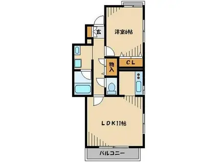 トルナーレ(1LDK/2階)の間取り写真