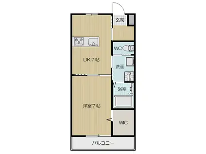 UKマンション(1DK/1階)の間取り写真