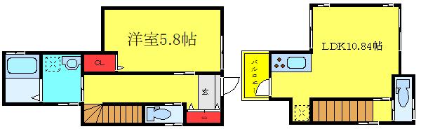 田端3丁目アパート(1LDK/1階)の間取り写真