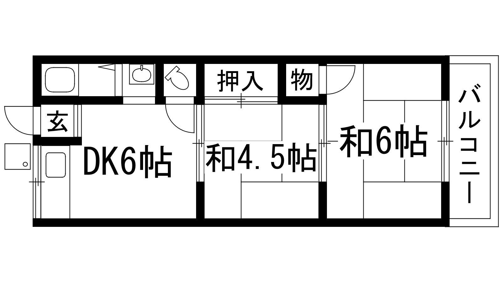 ビラビアンカ(2DK/1階)の間取り写真