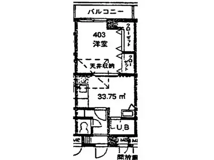 プロミネンス14(1DK/4階)の間取り写真