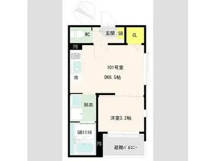 新田一丁目A アパート 3月末まで入居OK(1DK/1階)の間取り写真