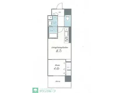 BENIMACHI ONE(1LDK/10階)の間取り写真