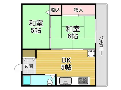 酉島マンション(2DK/2階)の間取り写真