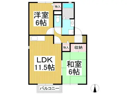 エル・プラド21 C(2LDK/1階)の間取り写真