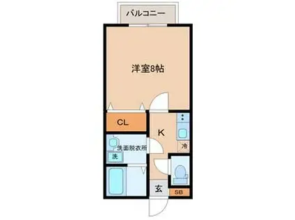 リムプラート南光台(1K/1階)の間取り写真