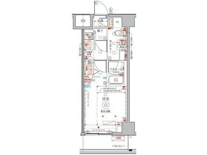 クレヴィスタ武蔵中原(1K/2階)の間取り写真