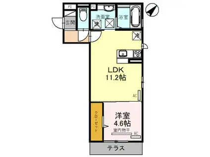 TREFLE(1LDK/1階)の間取り写真