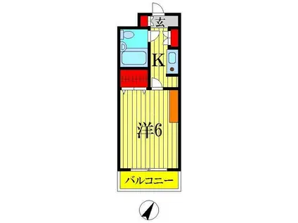 パークレジデンスK(1K/4階)の間取り写真