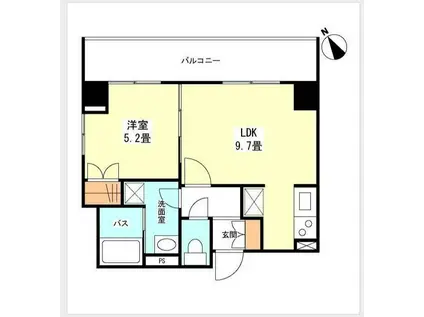 CIMENT二子玉川(1LDK/2階)の間取り写真