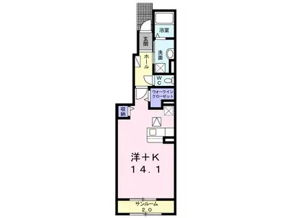 ポポラ・イーナ(1K/1階)の間取り写真