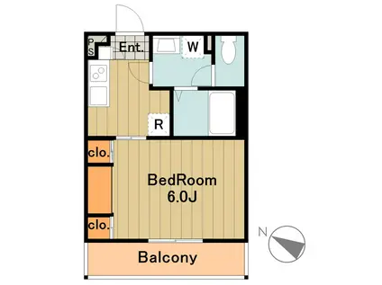 リブリオーシャンモーブ(1K/1階)の間取り写真