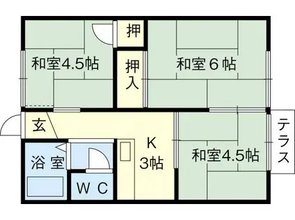 ハイツ松本(3K/2階)の間取り写真