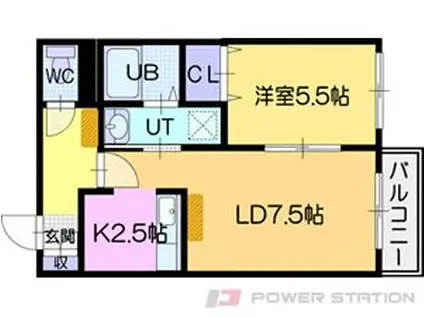 サンコート文京台(1LDK/4階)の間取り写真