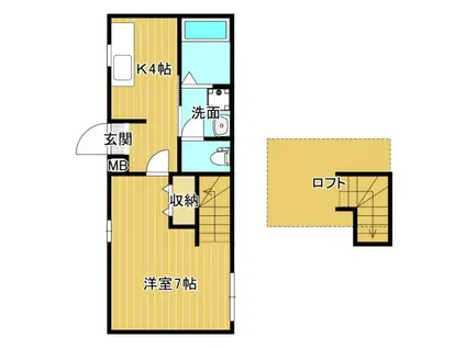 ジェニファー39(1K/1階)の間取り写真