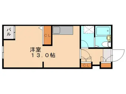 エムロードII(1DK/4階)の間取り写真